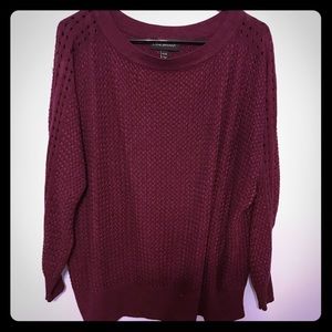 Lane Bryant Plum Sweater with Arm Cut-Out Detail